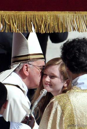 Francis with a young confirmand 2013.jpg
